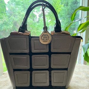 Black and silver handbag